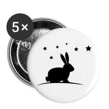 Étoiles de lapin - Lot de 5 grands badges (56 mm) - blanc - Devant