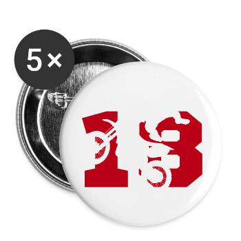 Moto 18 motard - Lot de 5 grands badges (56 mm) - blanc - Devant