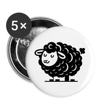 Black Sheep - Buttons large 2.2''/56 mm (5-pack) - white - Front