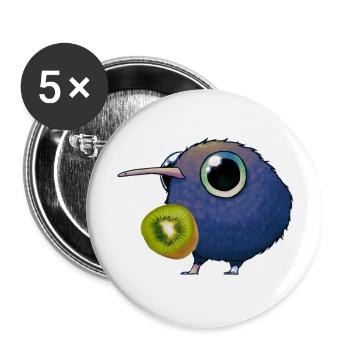 kiwi The Beast - Buttons groß 56 mm (5er Pack) - Weiß - Vorne