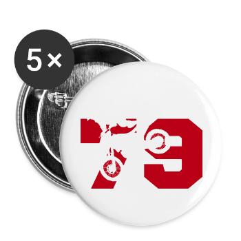 Moto 79 motard - Buttons groß 56 mm (5er Pack) - Weiß - Vorne
