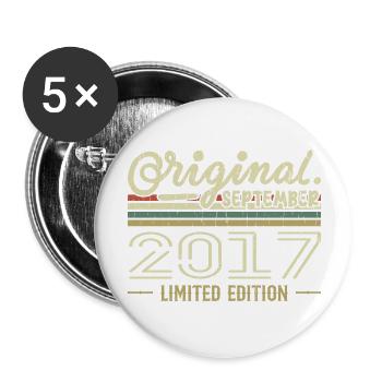 September 2017 Birthday Gift September 2017 - Buttons large 2.2''/56 mm (5-pack) - white - Front