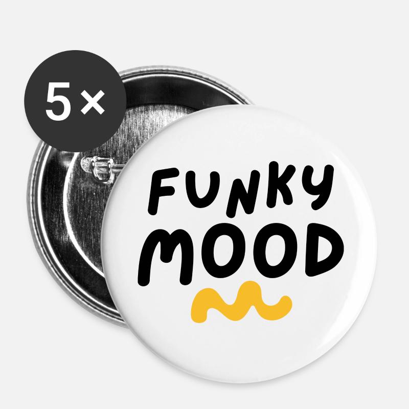funky mood - Buttons large 2.2''/56 mm (5-pack) - white