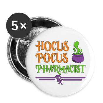 Pharmacien Halloween - Lot de 5 grands badges (56 mm) - blanc - Devant