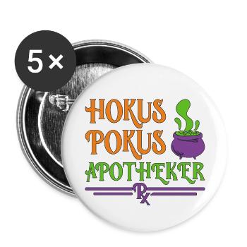 Apotheker Halloween - Buttons groß 56 mm (5er Pack) - Weiß - Vorne