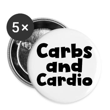 Carbs And Cardio - Buttons large 2.2''/56 mm (5-pack) - white - Front