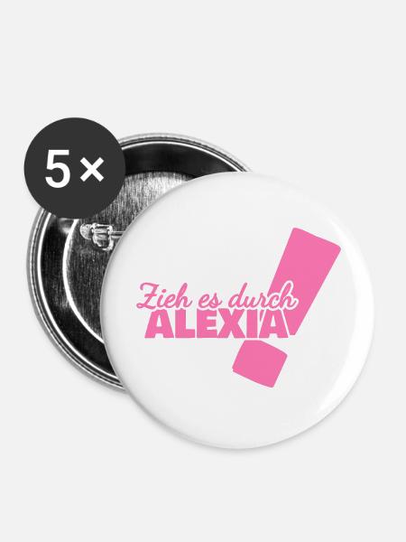Vorname Alexia - Buttons groß 56 mm (5er Pack) - Weiß