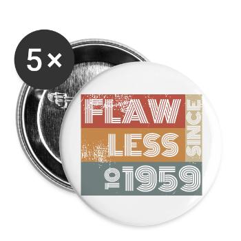 65ème Anniversaire Sans défaut depuis 10/1959 - Lot de 5 grands badges (56 mm) - blanc - Devant