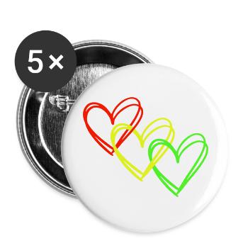 Hearts <3 Heart Necklace ♥ Love - Buttons large 2.2''/56 mm (5-pack) - white - Front