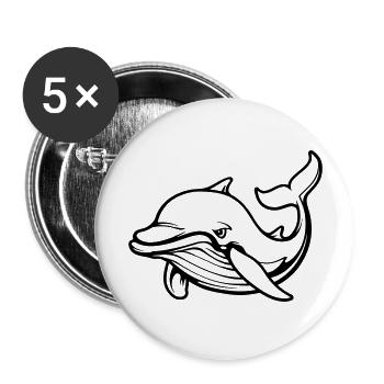 delfin tier - Buttons groß 56 mm (5er Pack) - Weiß - Vorne