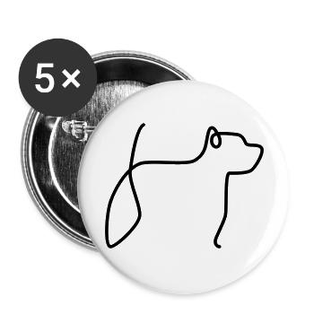 West Higland Terrier - Buttons large 2.2''/56 mm (5-pack) - white - Front