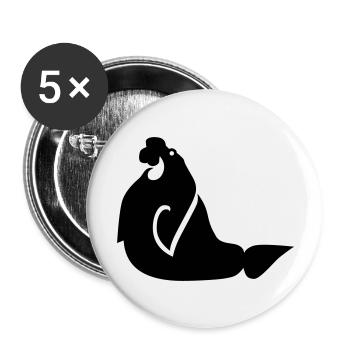 Walrus 01 - Buttons large 2.2''/56 mm (5-pack) - white - Front