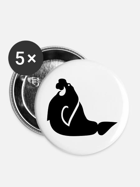 Walrus 01 - Buttons large 2.2''/56 mm (5-pack) - white