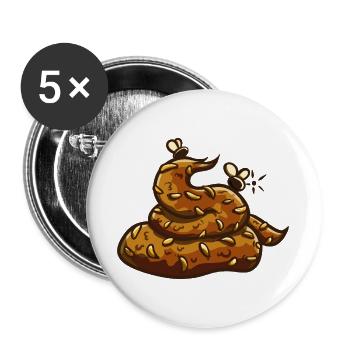 Kackehaufen Uahaha! - Buttons groß 56 mm (5er Pack) - Weiß - Vorne