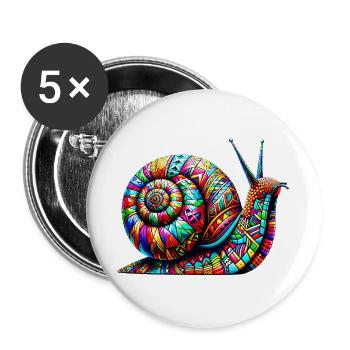 Snail - Buttons large 2.2''/56 mm (5-pack) - white - Front
