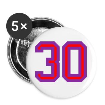 30. 30 YEARS. 30th ANNIVERSARY. 30 YEARS ANNIVERSARY. - Buttons large 2.2''/56 mm (5-pack) - white - Front