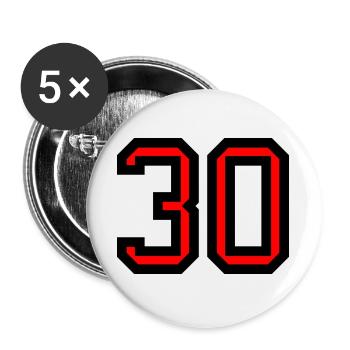 HAPPY BIRTHDAY. JOYEUX ANNIVERSAIRE. ANNIVERSAIRE. - Lot de 5 grands badges (56 mm) - blanc - Devant