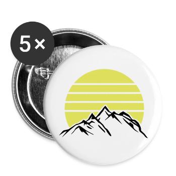 Mountains Mountains Mountains 1 - Buttons large 2.2''/56 mm (5-pack) - white - Front