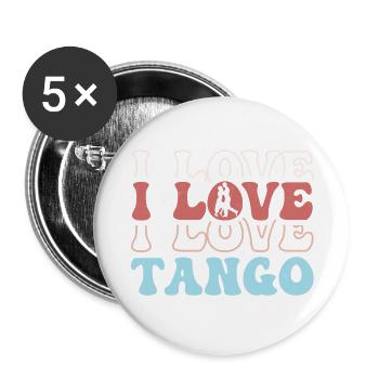 I Love Tango Tango Dance Latin Music - Buttons large 2.2''/56 mm (5-pack) - white - Front