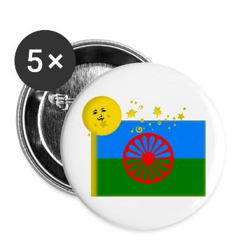 Roma Flag - Buttons large 2.2''/56 mm (5-pack) - white - Front