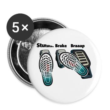 3 Pedals, 1 Love - Buttons groß 56 mm (5er Pack) - Weiß - Vorne