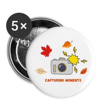 Autumn is Here - Buttons large 2.2''/56 mm (5-pack) - white - Front