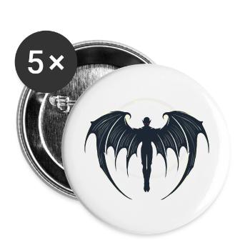 Vampir, Halloween, Mond - Buttons groß 56 mm (5er Pack) - Weiß - Vorne