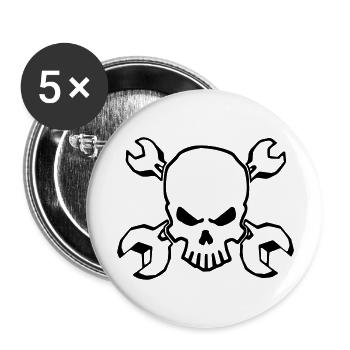 TOOLSKULL - 1C - Buttons large 2.2''/56 mm (5-pack) - white - Front