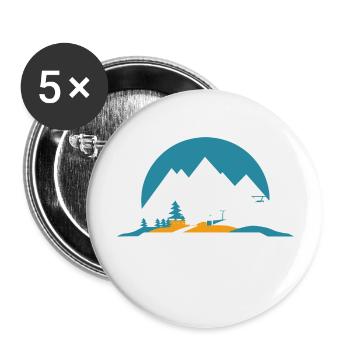 Saint-Gervais-les-Bains - Alpes - Lot de 5 grands badges (56 mm) - blanc - Devant