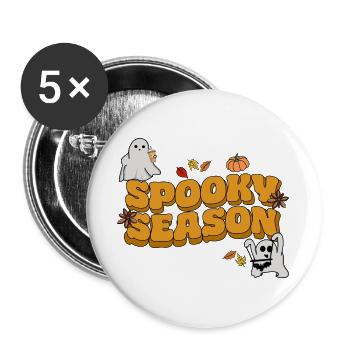 halloween spooky season - Buttons groß 56 mm (5er Pack) - Weiß - Vorne
