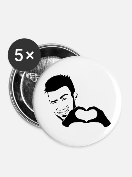 Stefan Herz - Buttons groß 56 mm (5er Pack) - Weiß