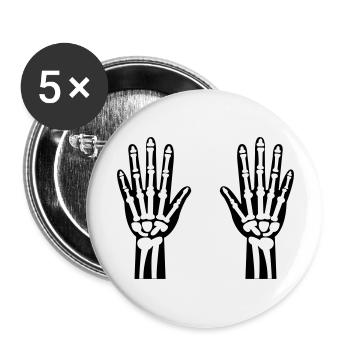 Mains Squelette 01 - Lot de 5 grands badges (56 mm) - blanc - Devant