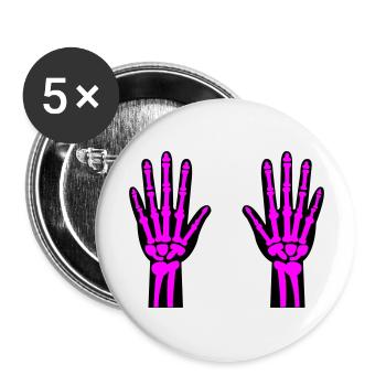 Mains Squelette 02 - Lot de 5 grands badges (56 mm) - blanc - Devant