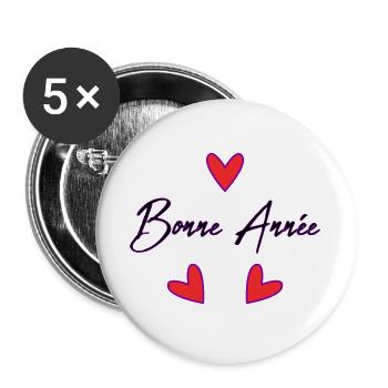 ALLES GUTE ZUM NEUEN JAHR. SILVESTER. NEUJAHR - Buttons groß 56 mm (5er Pack) - Weiß - Vorne