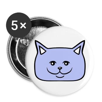 Pretty Cat Looking Happy Cheerful Smiling - Buttons large 2.2''/56 mm (5-pack) - white - Front