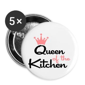 T-Shirts für Frauen die gern kochen - Buttons groß 56 mm (5er Pack) - Weiß - Vorne