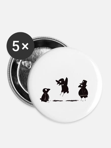crows before bros - Buttons groß 56 mm (5er Pack) - Weiß
