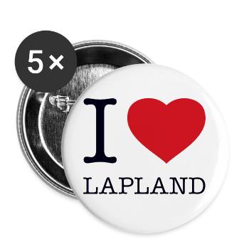 J’ADORE LA LAPONIE - Lot de 5 grands badges (56 mm) - blanc - Devant