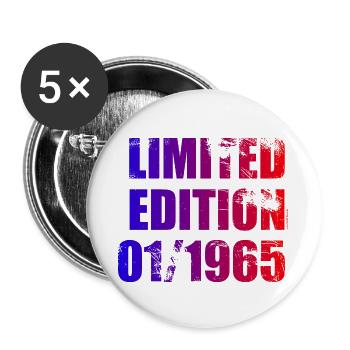60th Birthday Limited Edition 01/1965 - Buttons large 2.2''/56 mm (5-pack) - white - Front
