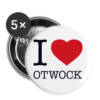 I LOVE OTWOCK - Buttons groß 56 mm (5er Pack) - Weiß - Vorne
