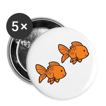 Fish Goldfish - Buttons large 2.2''/56 mm (5-pack) - white - Front