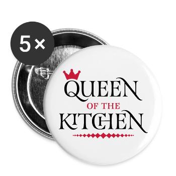 Queen of the Kitchen - Buttons groß 56 mm (5er Pack) - Weiß - Vorne
