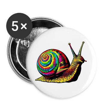 Snail - Buttons large 2.2''/56 mm (5-pack) - white - Front