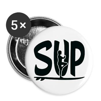 Yoga Meditation Spa Namaste Sup - Buttons groß 56 mm (5er Pack) - Weiß - Vorne