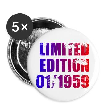 66th Birthday Limited Edition 01/1959 - Buttons large 2.2''/56 mm (5-pack) - white - Front