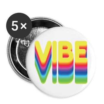 Nur gute Vibes - retro style - Buttons groß 56 mm (5er Pack) - Weiß - Vorne