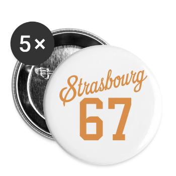 Strasbourg 67 - Lot de 5 grands badges (56 mm) - blanc - Devant