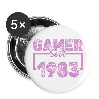 Spielen 1983 - Buttons groß 56 mm (5er Pack) - Weiß - Vorne