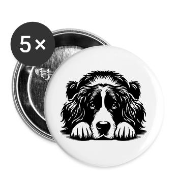 Münsterländer - Buttons large 2.2''/56 mm (5-pack) - white - Front