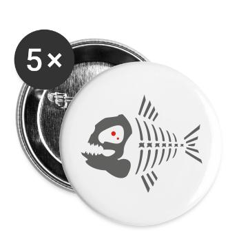 pyranha_2c_ - Lot de 5 grands badges (56 mm) - blanc - Devant